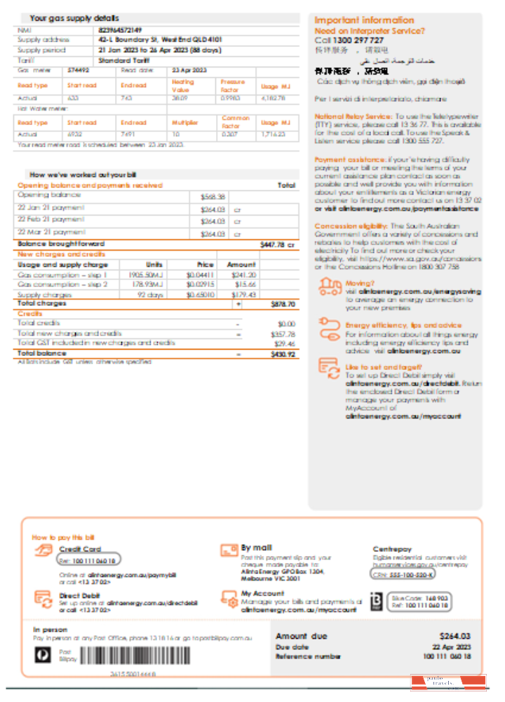 Alinta energy gas utility business bill, page 2, SCR PSD template